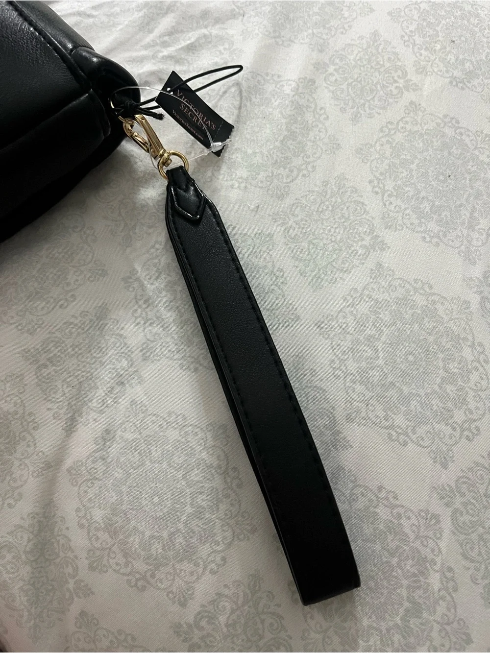 Black Quilted Wristlet Crossbody Bag
